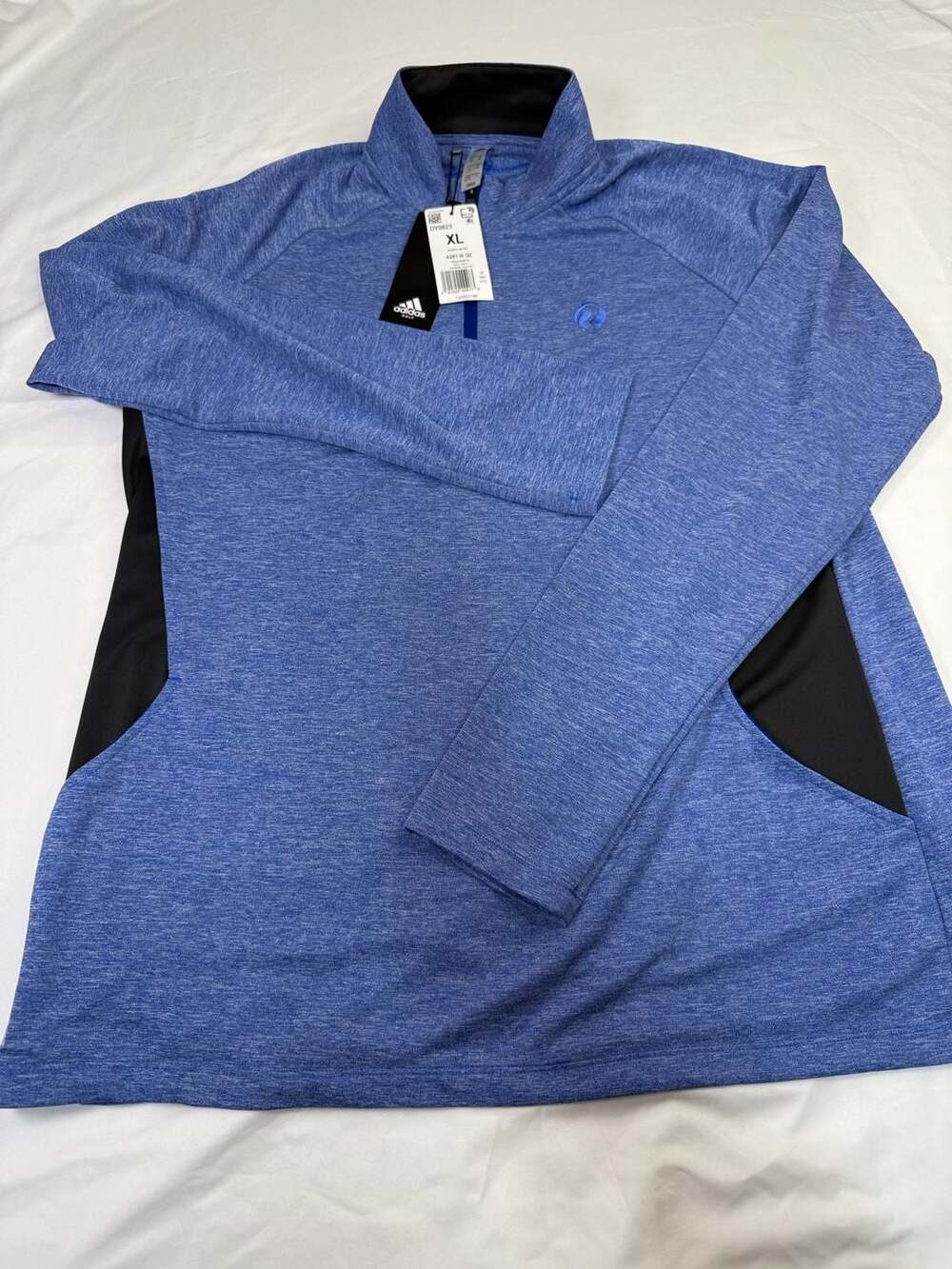 Adidas A281 W QZ 1/4 Zip Pullover Size XL Collegiate Royal Melange New